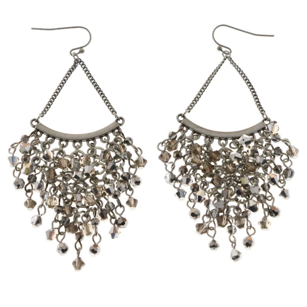 Express Drop-Dangle-Earrings Silver/Gray NWT - Picture 5 of 6
